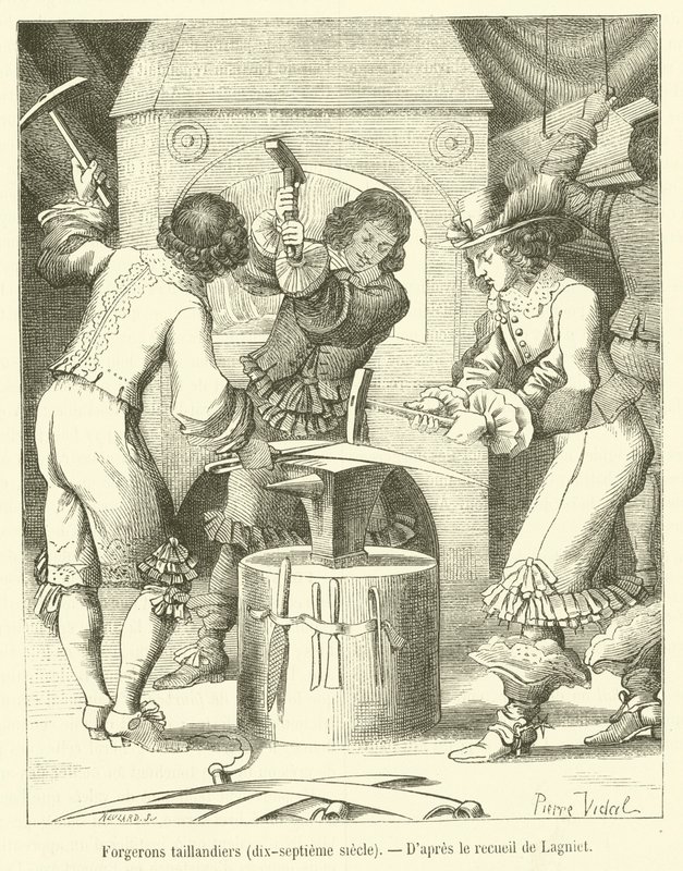 Herreros taillandiers, siglo XVII (grabado) de French School