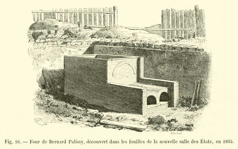 Horno de Bernard Palissy, descubierto en las excavaciones de la nueva sala de los Estados, en 1865 de French School