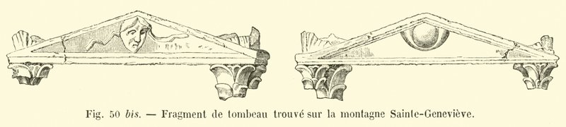 Fragmento de tumba encontrado en la montaña Sainte-Geneviève de French School
