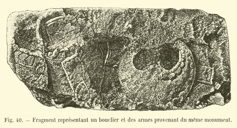 Fragmento representando un escudo y armas provenientes del mismo monumento de French School