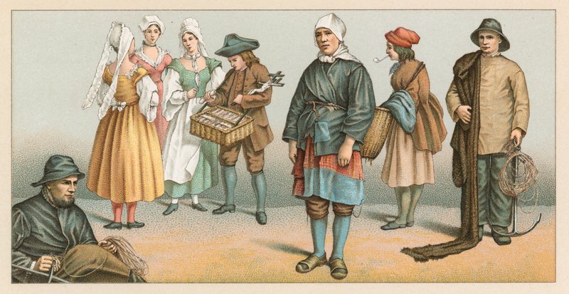 Traje del siglo XIX de Francia de French School