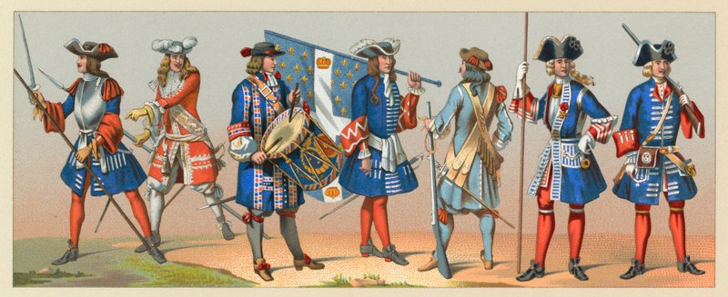 Francia, Traje de los siglos XVII-XVIII de French School