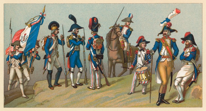 Traje del siglo XVIII en Francia de French School