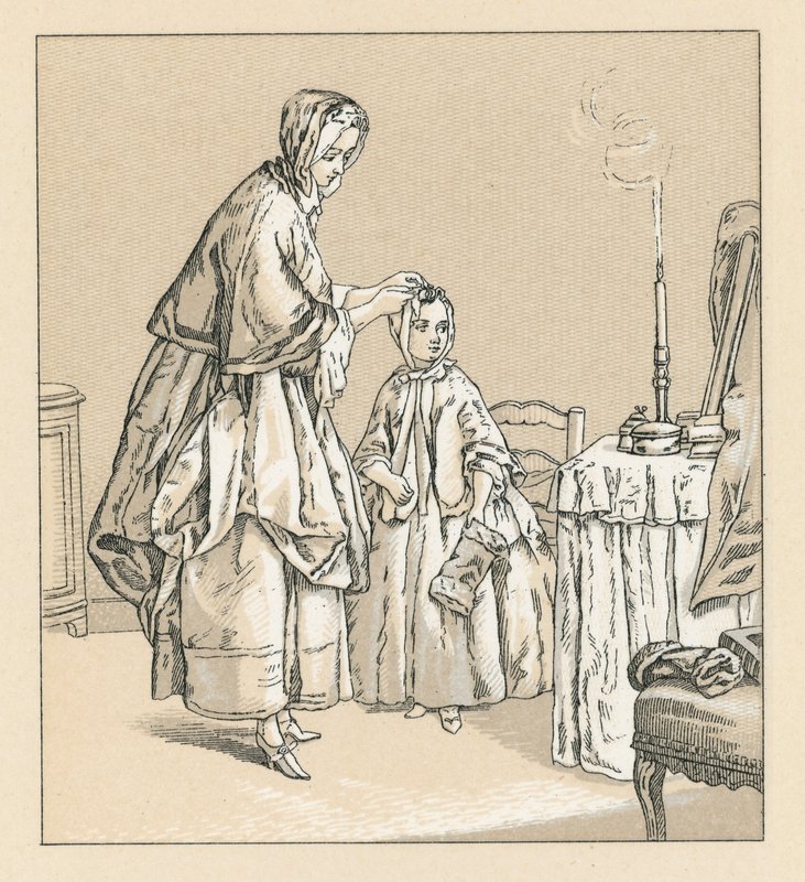 Traje del siglo XVIII en Francia de French School
