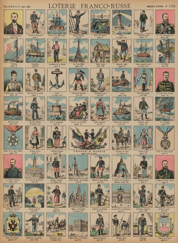 Juego de lotería franco-ruso de French School