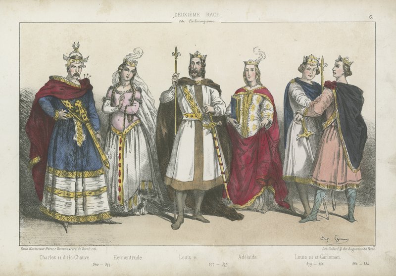 Reyes y reinas francos de la dinastía carolingia de French School
