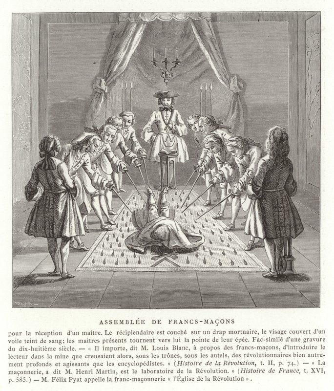 Reunión de masones, siglo XVIII de French School