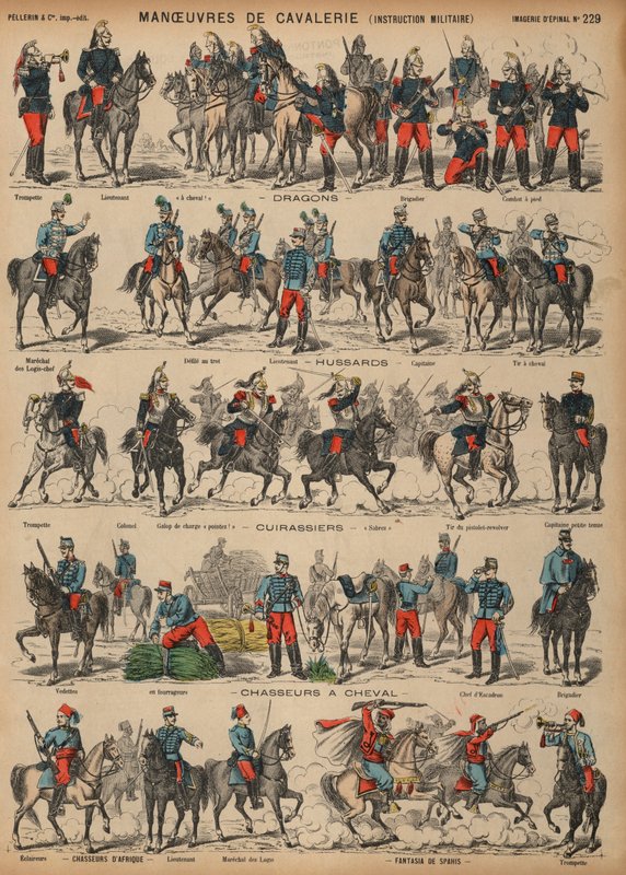 Maniobras de caballería del ejército francés de French School