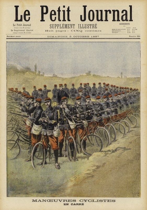 Tropas ciclistas francesas en maniobras de French School