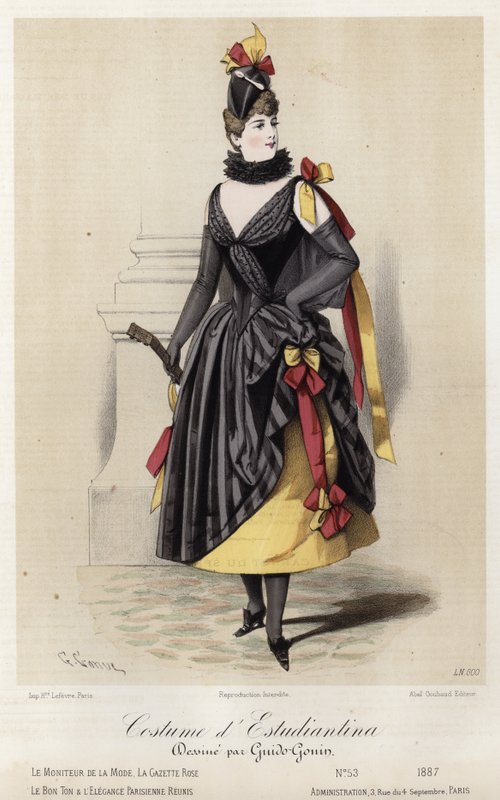 Placa de moda francesa, finales del siglo XIX de French School