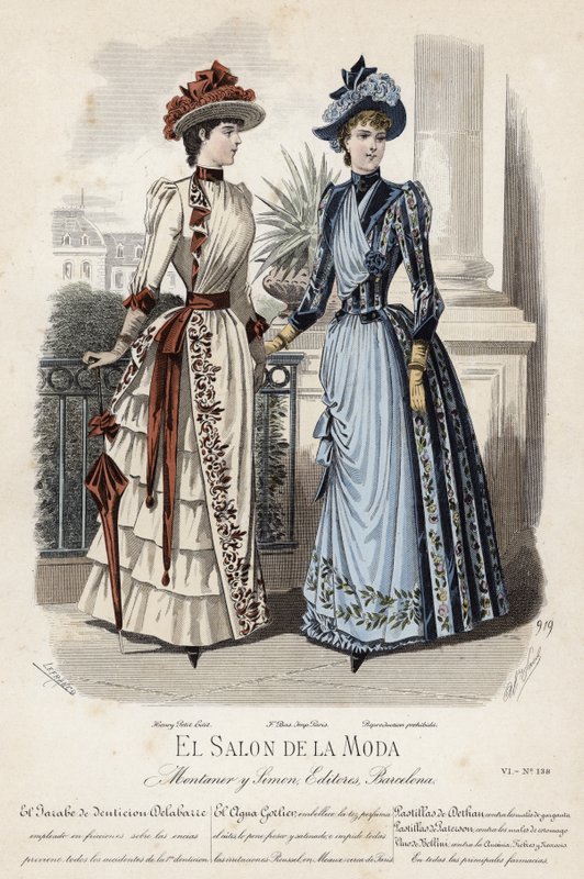 Placa de moda francesa, finales del siglo XIX de French School