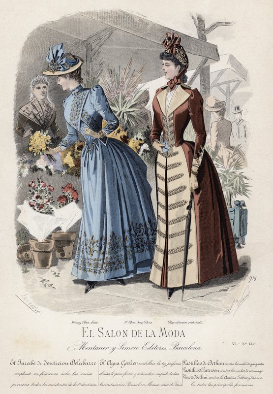 Placa de moda francesa, finales del siglo XIX de French School