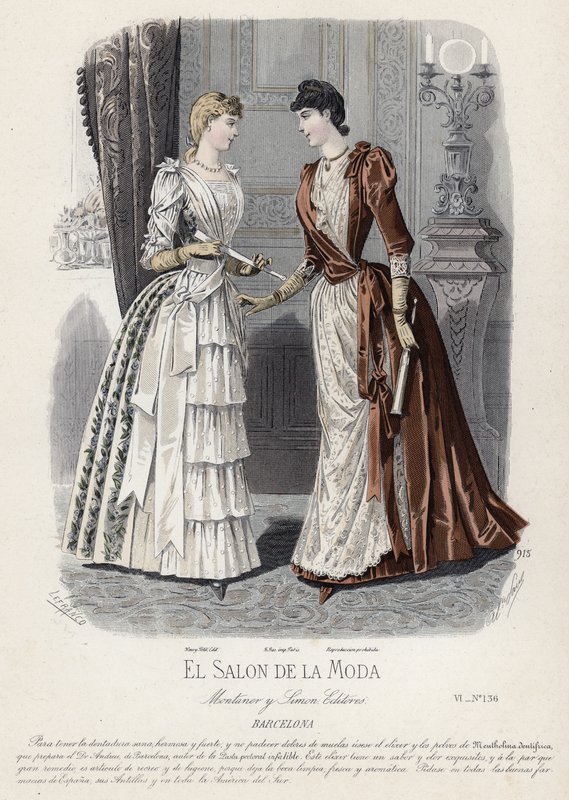 Placa de moda francesa, finales del siglo XIX de French School