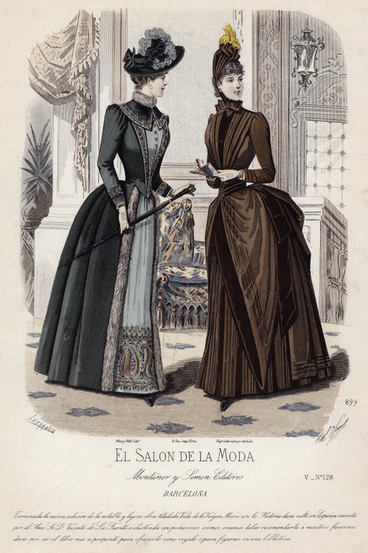 Placa de moda francesa, finales del siglo XIX de French School