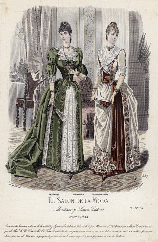 Placa de moda francesa, finales del siglo XIX de French School