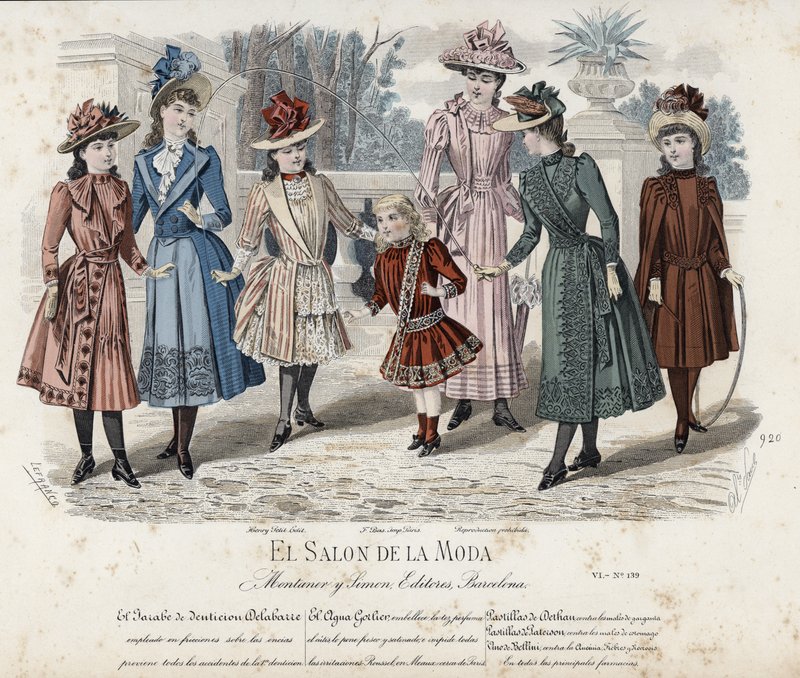 Placa de moda francesa, finales del siglo XIX de French School