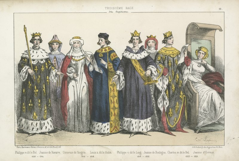 Reyes y reinas franceses de los siglos XIII y XIV de French School