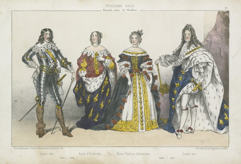 Reyes y reinas franceses de la rama mayor de los Borbones de French School