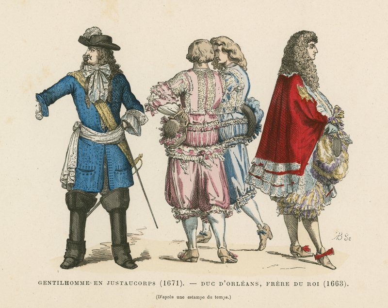 Trajes de hombres franceses, siglo XVII de French School