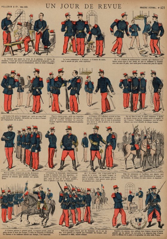Soldados franceses en el día de una revisión de French School