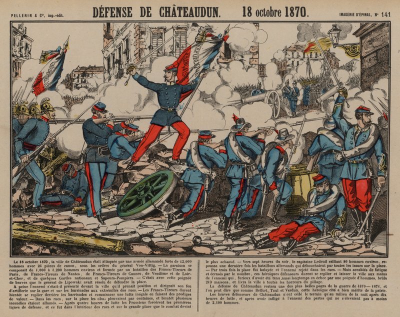 Tropas francesas defendiendo Châteaudun, Guerra Franco-Prusiana de French School