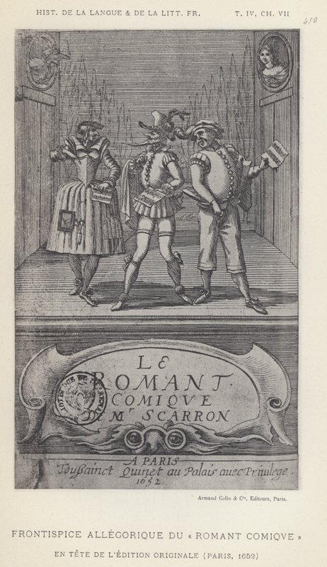 Frontispicio alegórico del Romant Comique (litografía) de French School