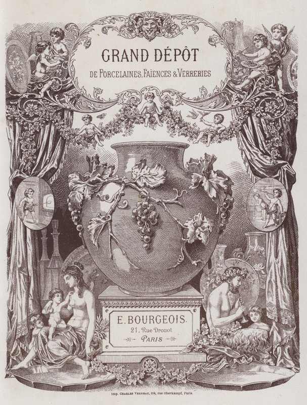 Portada del catálogo del Gran Depósito de Porcelanas, Faiences y Cristalerías de French School