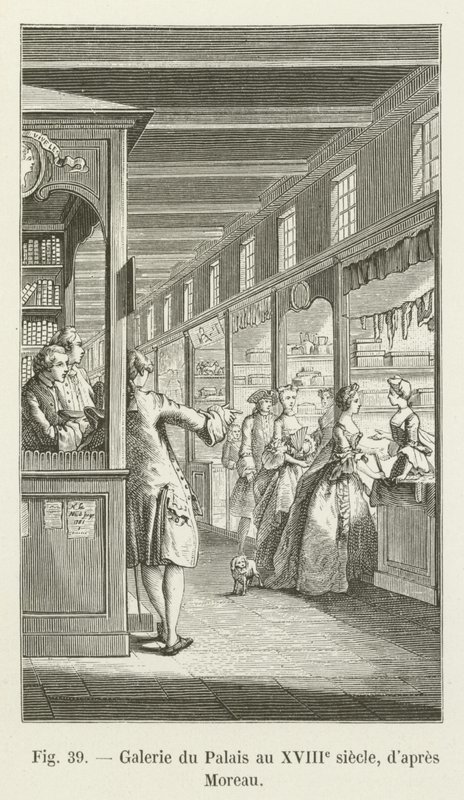 Galería del Palacio en el siglo XVIII, según Moreau de French School