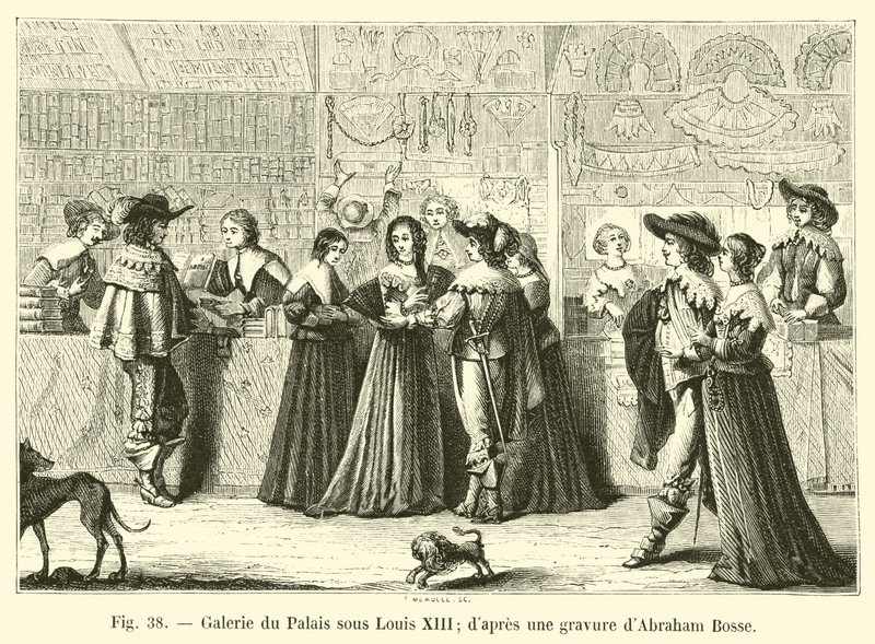 Galería del Palacio bajo Luis XIII, según un grabado de Abraham Bosse de French School