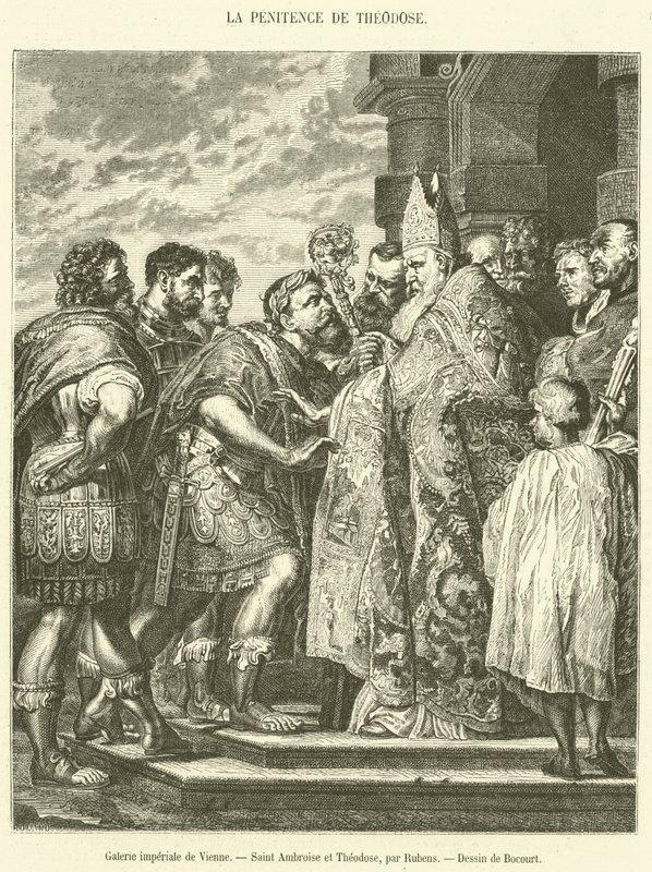 Galería Imperial de Viena, San Ambrosio y Teodosio de French School
