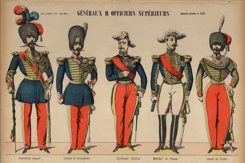 Generales y oficiales superiores en el ejército francés de French School