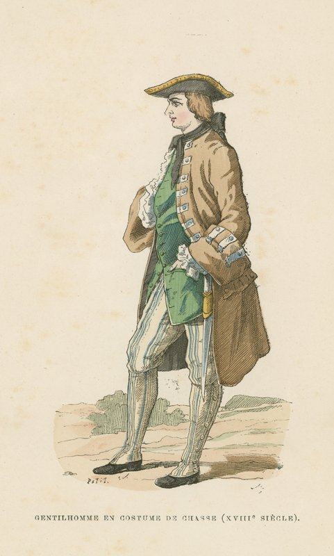 Caballero en traje de caza, siglo XVIII de French School