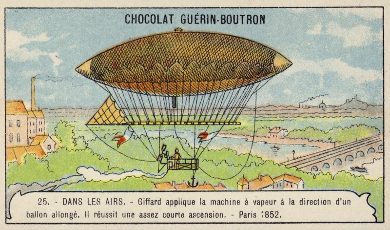 Dirigible a vapor de Giffard, París de French School