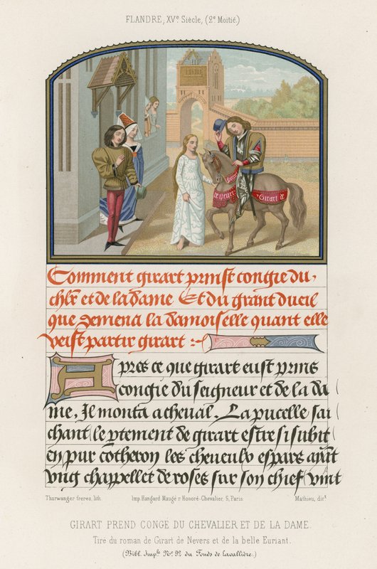 Girart toma al caballero y a la dama de French School