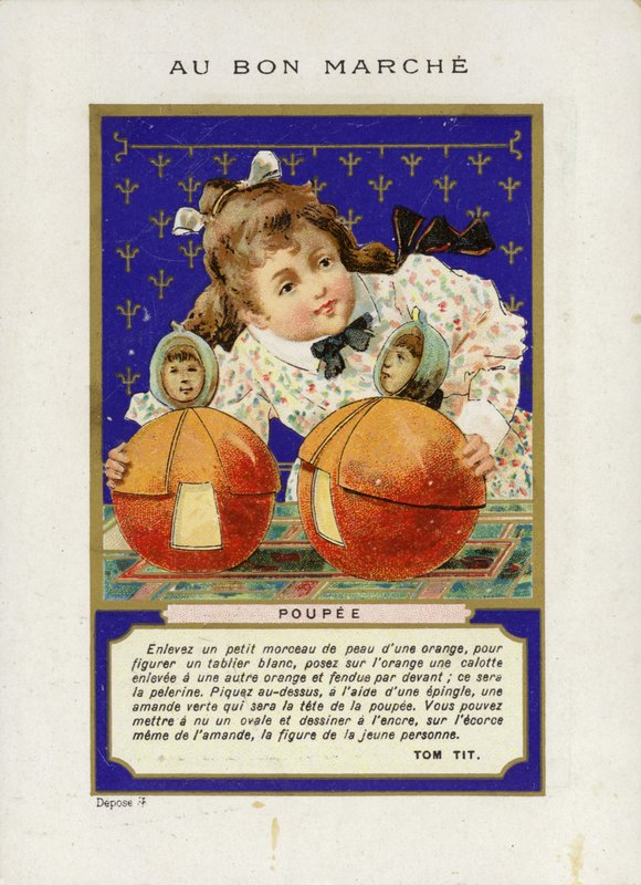 Niña jugando con muñecas rodantes, Poupee de French School
