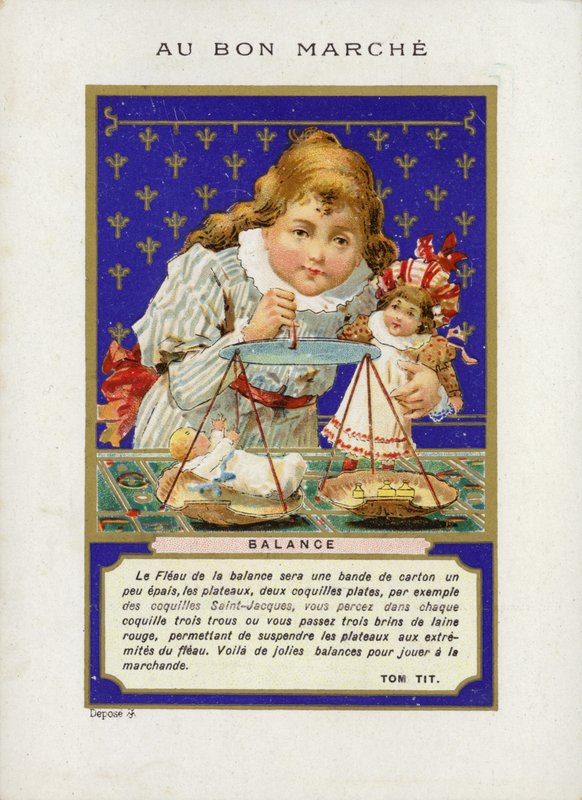 Niña jugando con balanza de French School