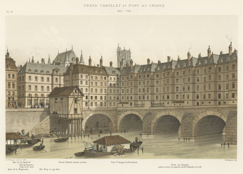 Gran Chatelet y Puente au Change, 1647-1788 de French School