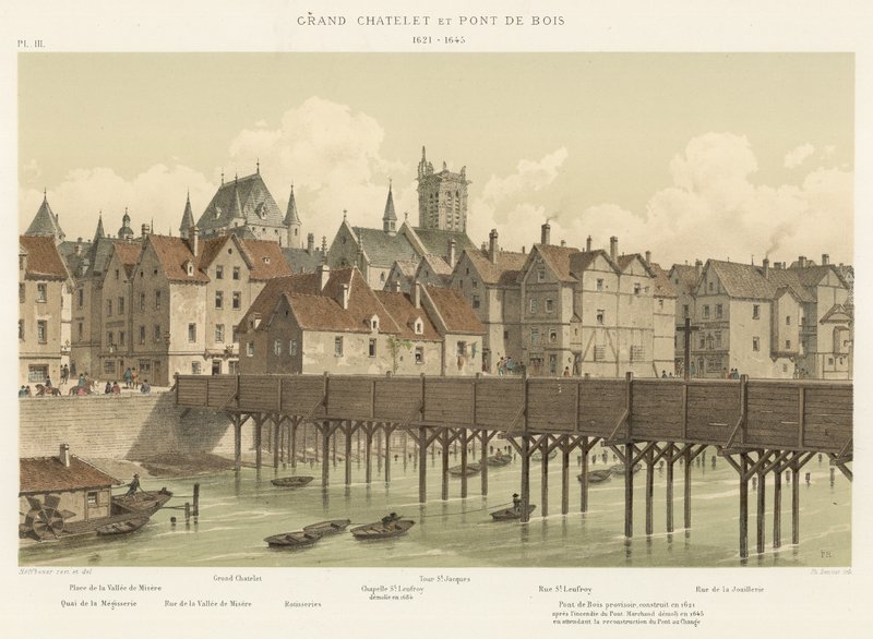 Gran Chatelet y Puente de Madera, 1621-1645 de French School