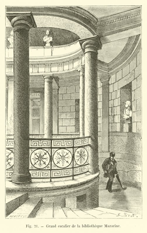 Gran escalera de la biblioteca Mazarine de French School