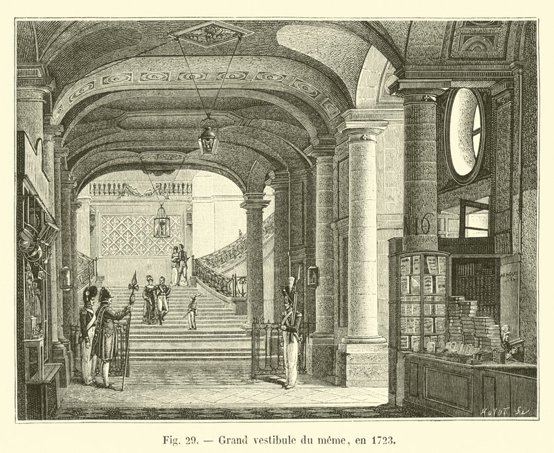 Gran vestíbulo del mismo, en 1723 de French School