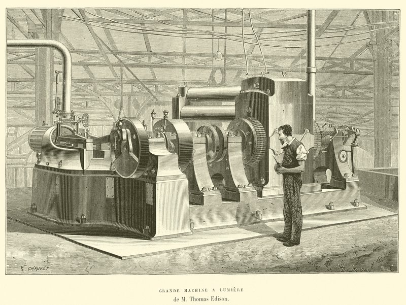 Gran máquina de luz de M. Thomas Edison de French School