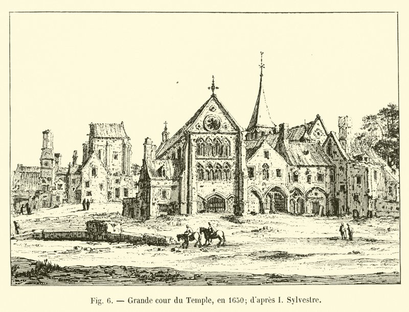 Gran patio del Temple, en 1650; según I. Sylvestre de French School