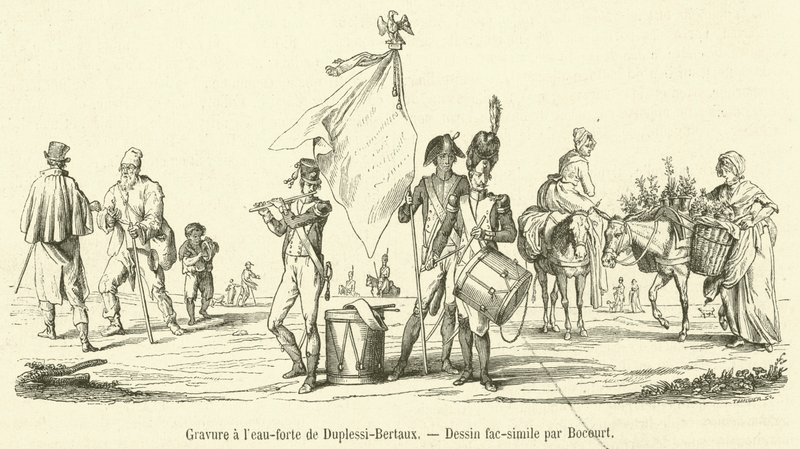 Grabado al agua fuerte de Duplessi-Bertaux de French School
