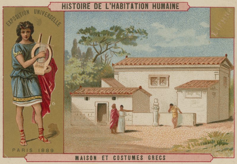 Casa y trajes griegos de French School