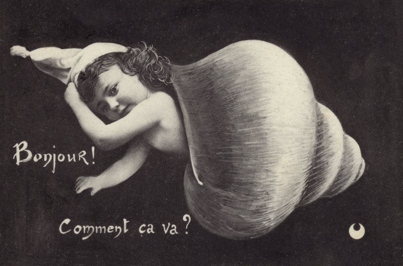 Tarjeta de felicitación (litografía) de French School