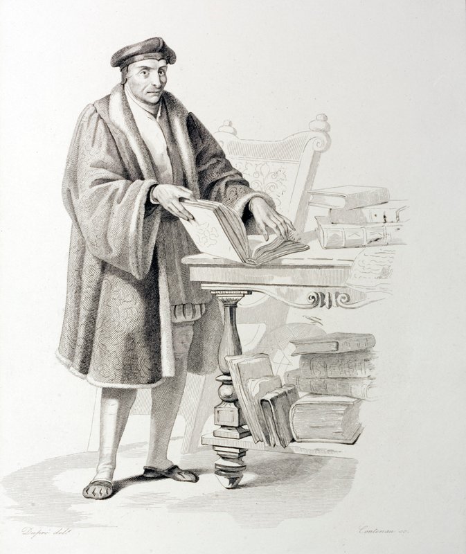Guillaume Budé (1467-1540), erudito y filósofo humanista francés (grabado) de French School