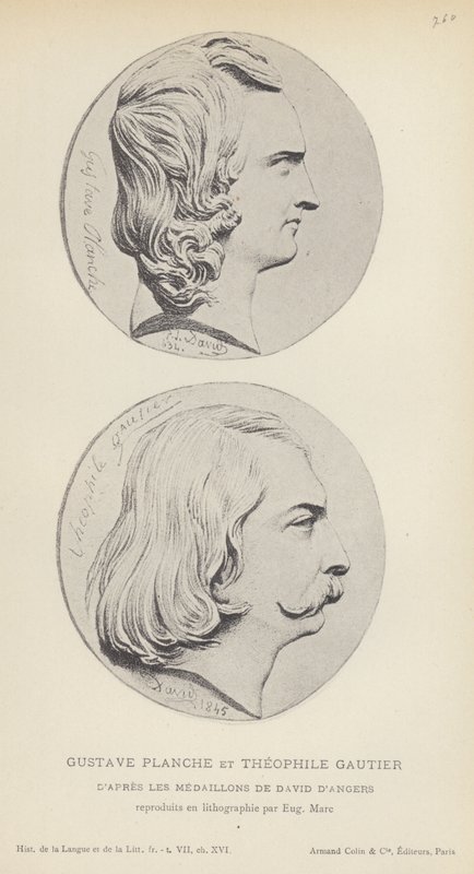 Gustave Planche y Théophile Gautier (litografía) de French School