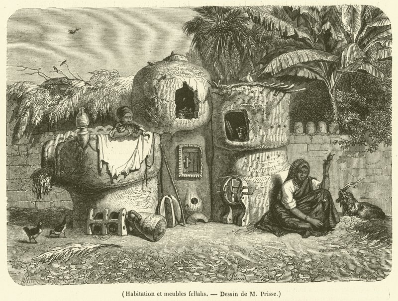 Habitación y muebles fellahs de French School