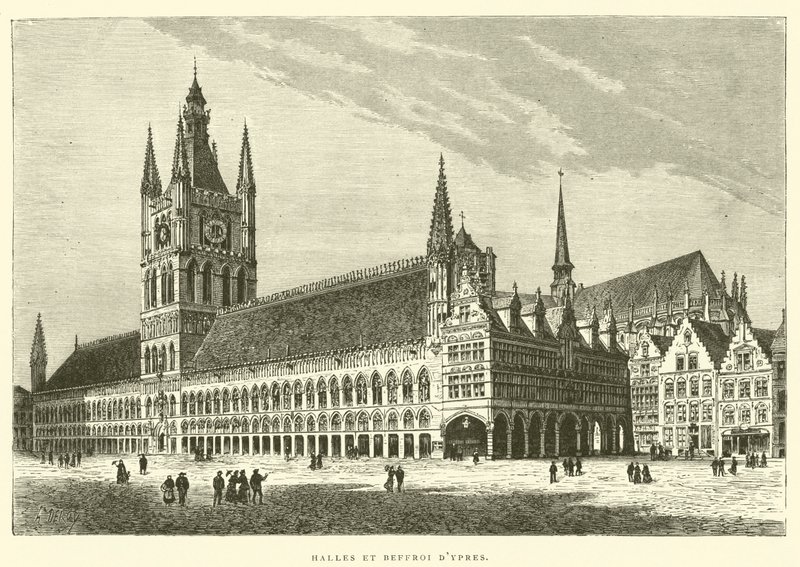 Mercados y campanario de Ypres de French School