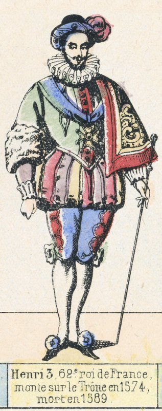 Enrique III, 62º rey de Francia, subió al trono en 1574, murió en 1589 de French School